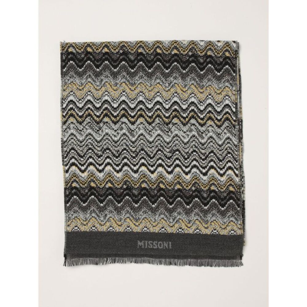 Missoni Men Multicolour Abstract Pattern Pure Virgin Wool Scarf Missoni